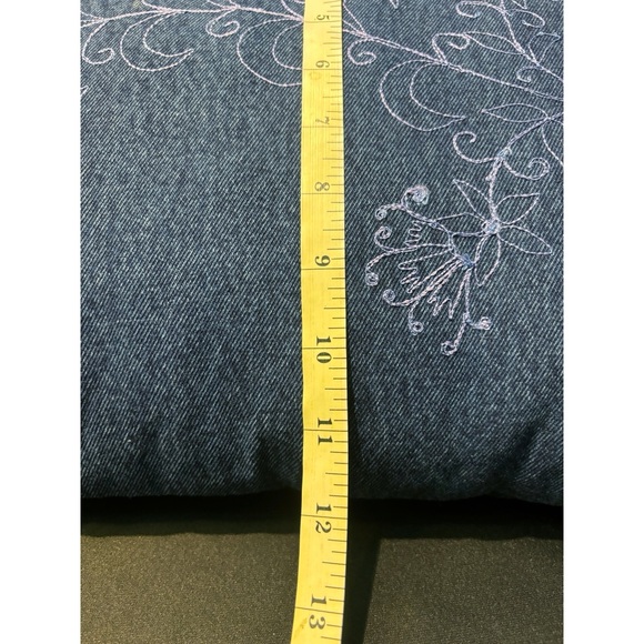 2 100% Cotton Blue Denim Premium Quality Cases includes 2 Travel/Throw Pillows - Picture 4 of 8